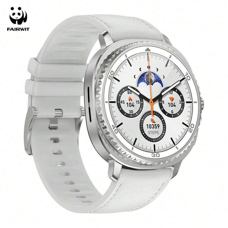 Microwear Watch 8 经典多功能智能手表，男女通用，支持健身、运动、跑步，可通过蓝牙连接手机，进行语音通话，具备活动追踪、通知提醒、心率监测、睡眠追踪、闹钟、计步器等功能，配备高清触摸屏数字腕表。 - 白色 - 查看 1