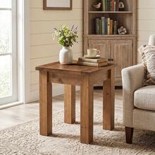 Tribesigns Solid Wood Side Table For Living Room, Farmhouse Square End Tale With Stable 4 Legs For Small Spaces, Bedroom, Rustic Brown - Rustic Brown - View 8