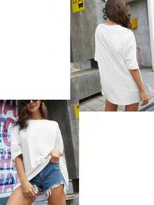 1 camiseta con la bandera de Estados Unidos, cuello redondo, camiseta casual de algodón puro para mujer, ¡un regalo elegante y versátil para citas! Ligera y transpirable, adecuada para todo tipo de cuerpos, captura sin esfuerzo el estilo moderno. 180g 100% Algodón. - Blanco - Ver 6