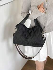 Bolso de mano para mujer, bolso ligero y esponjoso, adecuado para viajes, trabajo, playa, gimnasio, compras - Negro 6 - Ver 4