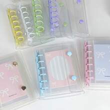 A7 Transparent Loose-Leaf Binder Notebook, Soft Color Leaf Ring Binding Clip, Transparent Replaceable Inner Pages, Sticker Storage Album, Photo Card Storage Organizer, Diary Budget Planner, Office And School Supplies, Trading Card Box, Trading Card Album, A5 Size Sticker Book, A7 Size Sticker Book, Refill Pack, Sticker Book Loose-Leaf Binder, Fan Merchandise - A7 - View 1