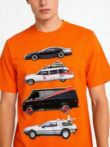 Men's T-Shirt - Vintage T-Shirt With KITT And Ghost Car Print, Crew Neck And Short Sleeves, Regular Fit, Breathable And Comfortable, Designed In A Nostalgic Urban Style, Machine Washable, Suitable For Casual Wear In All Seasons, Retro T-Shirt - 多色 7 - 查看 6