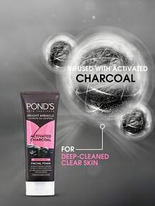 Pond's 溫和弱酸性控油泡沫洗面乳，微氣泡濃密泡沫含菸鹼醯胺，溫和控油、清潔毛孔、維持油水平衡、提亮肌膚，適合敏感肌，清爽不緊繃 - 黑炭控油 - 查看 9