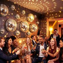 7Pcs Multi-Size Disco Mirror Ball Set, Silver Reflective Disco Balls For Party Decorations, Photo Booth Props - 7pcs/1 Set - View 5