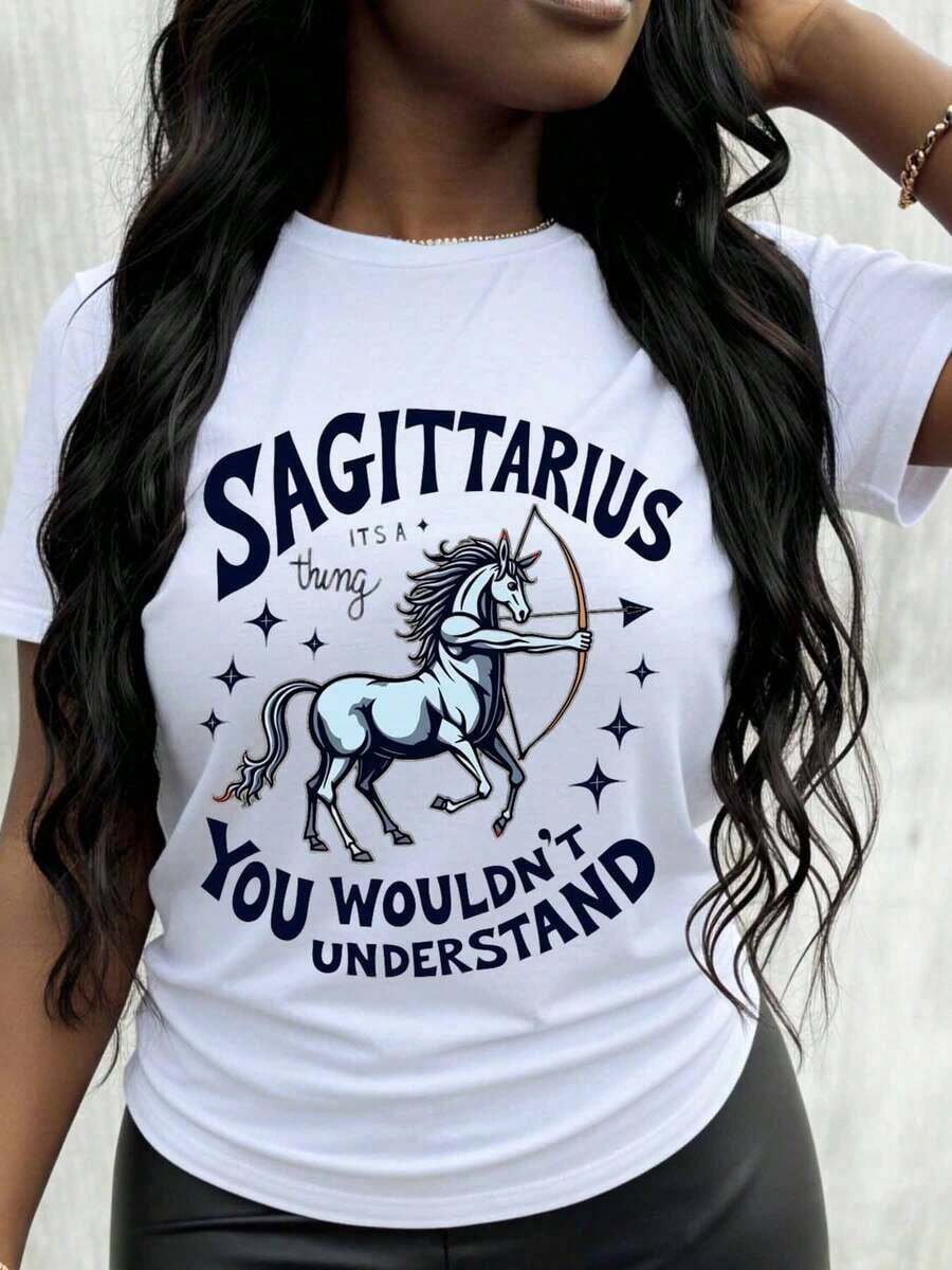 It's Something You Wouldn't Understand: Women's Zodiac Sign T-Shirt, Astrology Star Sign Graphic Tee. - 白色 - 查看 1