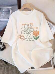 Modern And Minimalist Korean Style Women's T-Shirt - Loose Fit Short Sleeve Top, Pure White Color, Ideal For Casual Wear, Korean Fashion T-Shirt, A Must-Have Item For Your Spring, Summer And Autumn Wardrobe For Everyday Casual Wear. - 白色 - 查看 7