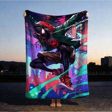 1pc S-Pider-Man Print Blanket,Retro Cartoon Style Throw Blanket,Cartoon Character Printed Blanket,All-Season Universal Nap Blanket,Character Home Decor Blanket,Modern Fashion Gift Suitable For Home Bedroom Bed Sofa Office Lunch Break Cover Picnic Blanket - Nhiều màu - Xem 2