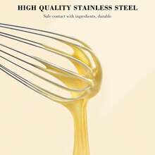 1pc/3pcs (Small + Medium + Large) Stainless Steel Egg Beater, Mini Kitchen Tool For Whipping Eggs And Cream, Also Suitable For Cake Baking - Bạc - Xem 5