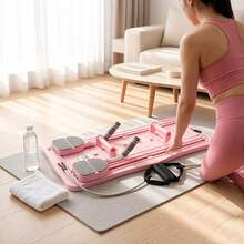 Máquina de entrenamiento multifuncional para el hogar, equipo de ejercicio completo para entrenar abdomen, brazos, piernas y glúteos, ideal para hacer planchas, flexiones y ejercicios de resistencia en casa, incluye accesorios para rutinas variadas, apta para principiantes y usuarios avanzados - Rosa - Ver 7
