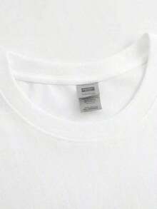Women's Summer Collection. Women's Regular Fit Short-Sleeved Camisole. Printed Crew Neck, Sheer, Comfortable And Breathable, Soft And Non-Irritating, Suitable For Daily Wear, Travel, Versatile For Various Occasions, Various Sizes, Lightweight, Durable, Short Sleeves. Suitable As A Gift. Women's T-Shirt. Blouses > Elegant. Boho Chic. Soft, Breathable And Comfortable Women's Top, Ideal For Spring, Summer And Autumn, Perfect For Vacations, Travel And Everyday Wear. - 白色的 - 查看 3