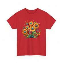 High-Quality Plus-Size T-Shirts, "Spread Love, Not Hate" T-Shirt | Boho Hippie Peace T-Shirt | Positive Vibes Shirt | Unisex Versatile Items | Crew Neck | 100% Cotton | Soft Fabric | Short Sleeve - 紅色 - 查看 6