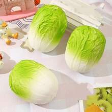 1个创意逼真卷心菜造型挤压玩具，柔软TPR材质，慢回弹挤压，适合办公室放松、舒缓身心、学生减压。 - 彩色 - 查看 4