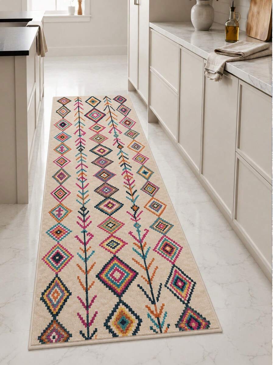 Modern Non-Slip Kitchen Runner Rug, Washable Minimalist Floor Mat For Home Decor, Bedroom, Livingroom Rug, Made In Turkiye 80x200 Cm, 80x300 Cm,100x200 Cm, 120x180 Cm - Apricot - View 1