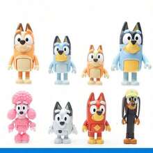 8 pezzi Bluey Bingo Figures Famiglia Kawaii Articolazioni mobili Figurine Giocattolo Cartone Animato Modello PVC Decorazione, Accessori per interni auto e ornamenti per auto, Accessori per interni auto, Ornamenti per auto, Forniture per feste e festa, Regali per feste, Molto adatto per festival, fan e regali, Perfetti regali per feste e vacanze (stile casuale) - A - Visualizzare 12