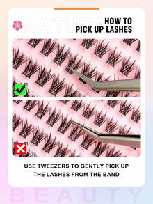 Asiteo 120 Pcs D-Curl New Natural Style False Eyelashes Cluster, Long & Silky, That Is Comfortable And Easy To Wear, And Can Last All Day. Natural Curled Lashes Can Be Paired With Various Styles Of Makeup, A Must-Have For Beginners In Beauty - D - View 6