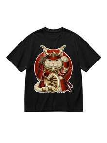 Camiseta Cómoda Casual para Mujer Talla Grande - Negro - Ver 1