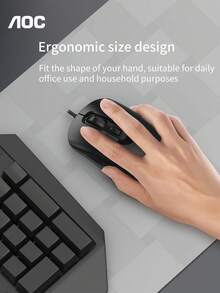 AOC Wired USB Mouse, 6 Button Ergonomic Office Mouse With Adjustable DPI And Side Buttons For PC Laptop Computer - View 6