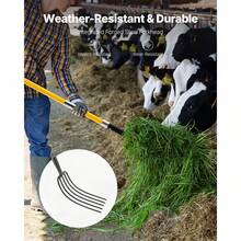 Garden Fork, 5-Tine Gardening Pitchfork With Fiberglass Handle, 57 In Heavy Duty Digging Fork With Y Grip, Forged Steel Spading Fork For Hay Potato Composting Transplanting Aeration - Hay Fork, 5 Tines, Steel, Fiberglass Handle, 1 Pc - 查看 2