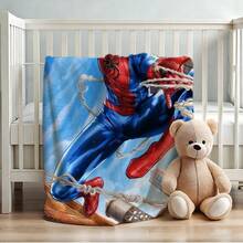 1pc S-Pider-Man Print Blanket,Retro Cartoon Style Throw Blanket,Cartoon Character Printed Blanket,All-Season Universal Nap Blanket,Character Home Decor Blanket,Modern Fashion Gift Suitable For Home Bedroom Bed Sofa Office Lunch Break Cover Picnic Blanket - Nhiều màu - Xem 4