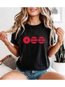 Bangtan K-Pop Lover Black Tee Unisex Adult Classic Crew Neck Shirt, Gifts For Men, Graphic Tees, Holiday Clothes For Women, Birthday Clothes For Women, Y2k Clothes For Women, Party Clothes, Casual Concert Clothes. - 黑色 - 查看 6