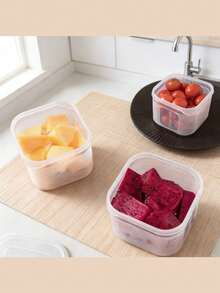 1/7pcs Stackable Square Food Storage Containers, Refrigerator Freezer Soup Bowls With Lids, Bento Lunch Boxes, Suitable For Storing Meat, Vegetables, Fruits, Snacks, Microwave & Dishwasher - Multicolor - View 6