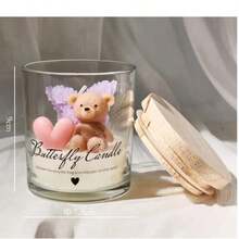 Creative Mini Bear Butterfly Glass Jar Scented Candle, Handmade Soy Wax Aromatherapy Candle For Home Decoration - Multicolor - View 11