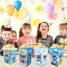 Bộ 12 hộp đựng khoai tây chiên Stitch của Disney, hộp kẹo, hộp quà Lilo & Stitch, quà tặng tiệc tùng, quà sinh nhật, quà lưu niệm. - 12 màu xanh - Xem 2