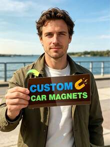 1pc Customizable Large Magnetic Car Sticker - Square, Round, Rectangular Options, Full Color, Durable And Reusable, Perfect For Cars, Trucks, Commercial Advertising, Home Decor, Birthday, Holiday Gifts - Multicolor - View 3