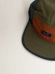Soft Top Patchwork Color-Block Flat Brim 5-Panel Baseball Cap, Unisex Casual Versatile Sun Protection Spring New Breathable Short Brim Hat, Cycling Soft Top Baseball Cap, New Breathable Patchwork Color-Block Flat Brim Workwear Cap, Outdoor Baseball Cap For Women Spring Summer - ACE Label - View 7