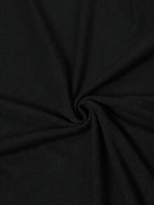 Camiseta Básica Diaria para Mujer, Cuello Redondo, Holgada y Cómoda, Manga Corta - Negro - Ver 5