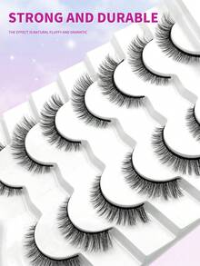 ENCHUW 7 Pairs Natural Look Lashes,Fluffy Wispy And Soft False Lashes Reusable,Makeup Extensions Fake Lashes For Beginners-Friendly - Black - View 5