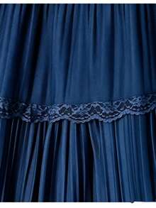 LuminousWealth Women's 2026 Autumn/Winter Elegant Long Skirt - Gentle Style Lace Patchwork Elastic Waist Pleated Hip-Covering Slimming A-Line Cake Skirt, Suitable For Daily, Party, Commute, Outdoor, Women's Halloween Costume, Christmas Outfit - Dark Blue - View 4