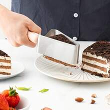 1pc Stainless Steel Cake Slicer & Server - Triangular Cake Transfer Tool With Ergonomic Handle, Baking Tool For Home & Commercial Use, Perfect For Valentine'S Day, Weddings, Birthdays, Parties, Cake Slicer And Server, Party Servingware - View 7