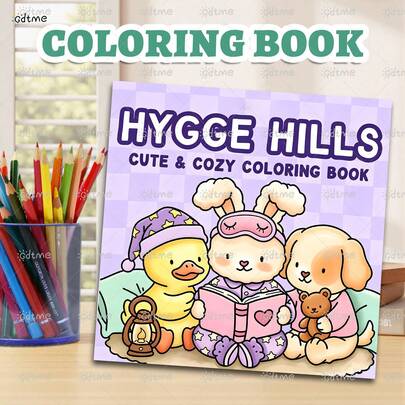 Hygge Hills: Cozy Coloring Book For Adults And Teens With Cute Animal Scenes For Mindfulness, Relaxation, And Stress Relief (Tibby Town | Cute And Cozy Coloring)