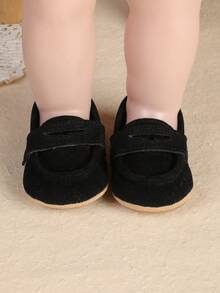0-1 Year Old Infant Soft Sole Solid Color Shoes, 3-5-7-8 Months Newborn Infant Prewalker Shoes, Unisex For Spring & Autumn - Black - View 4