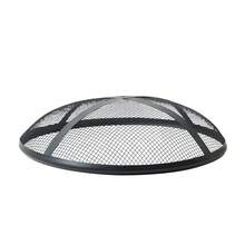 Round Foldable Fire Pit With Cooking Grill Portable Steel Spark Guard Garden & Camping Patio Outdoor - 黑色 - 查看 6