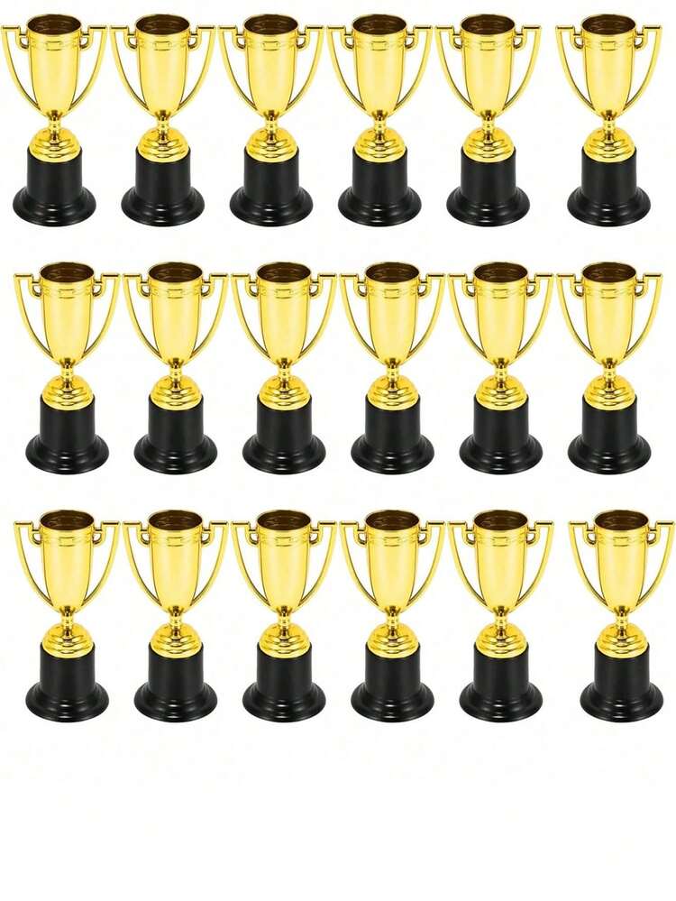 30 cái/24 cái/18 cái/12 cái/6 cái/3 cái/1 cái Cúp nhựa mạ vàng mini, Bộ cúp nhựa vàng sang trọng, Cúp nhỏ cho người thắng cuộc với đế đen, Hoàn hảo cho các cuộc thi, tiệc hóa trang và lễ kỷ niệm. - Nhiều màu - Xem 22