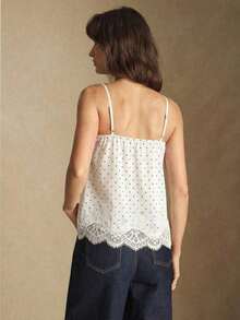 Camiseta sin mangas con ajuste de tirantes y encaje, versátil para usar en primavera/verano, adecuada para Pascua, Día de San Patricio, estilo vintage romántico de los 90, fiesta, playa, graduación, vacaciones, invitado de boda, casual, elegante - Albaricoque 2 - Ver 5