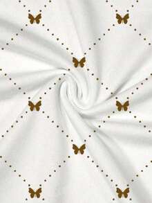 Camiseta de mujer con cuello redondo, estampado de corazones y lunares, y bloques de color - Blanco 2 - Ver 3