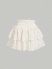 Nueva llegada Falda mini de cintura alta adelgazante tipo pastel, dulce y picante para mujeres en primavera - Albaricoque - Ver 1
