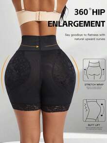 Cycling Shorts With Tummy Control And Butt-Lifting Padding, Sexy And Stylish Shaping Shorts With Removable Foam Pads, Anti-Chafing, Lightweight And Seamless Shorts, Black - 黑色 - 查看 4