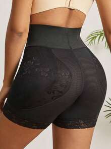 Cycling Shorts With Tummy Control And Butt-Lifting Padding, Sexy And Stylish Shaping Shorts With Removable Foam Pads, Anti-Chafing, Lightweight And Seamless Shorts, Black - 黑色 - 查看 7