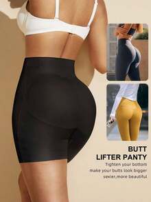 1 Piece Women's Shapewear With Lift, Abdominal And Buttock Control, Micro-Sculpted Design, Seamless And With Thick Buttocks, To Create A Natural Lifted Buttocks Effect, Women's Shaping Panty - Black - View 3