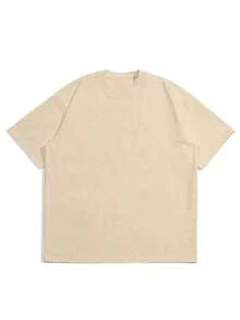 Camiseta de manga corta con cuello redondo y estampado para mujer. Perfecto para citas, desplazamientos diarios y salidas informales. Diseño clásico minimalista de cuello redondo, fácil de combinar y adecuado para todas las formas de cuerpo. - Beis - Ver 2