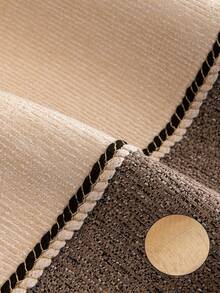 1pc Thick Chenille Jacquard Sofa Cover, Minimalist Solid Color Contrast Design, Pet-Friendly Anti-Dirty Anti-Scratch, Suitable For All Seasons Including Christmas & New Year, Machine Washable, Fits 1/2/3/4 Seater Sofa - Beige - View 8