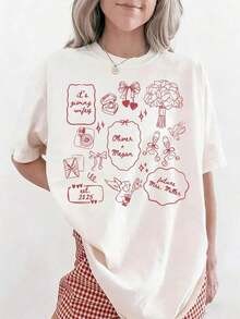 1 camiseta "Future Mrs", camiseta de compromiso personalizada, camiseta de novia personalizada, regalo de aniversario de compromiso, camiseta para esposa, regalo para recién casados, camiseta para luna de miel, 180g Algodón 100%. - Blanco - Ver 1
