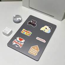 50pcs Cartoon Family English Phrase "Home" Themed Creative Decorative Hole Board Stickers - Multicolor - View 10