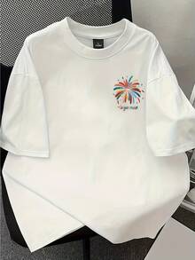 100% Pure Short-Sleeve T-Shirt With A Relaxed Fit, Perfect For Summer, Featuring A Round Neck And A Loose, Stylish Design That Is Versatile For Women. - White - View 1