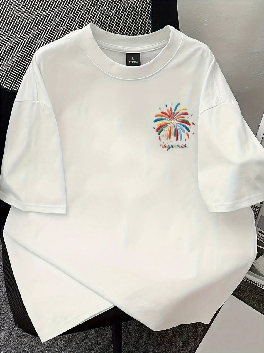 100% Pure Short-Sleeve T-Shirt With A Relaxed Fit, Perfect For Summer, Featuring A Round Neck And A Loose, Stylish Design That Is Versatile For Women. - White - View 1