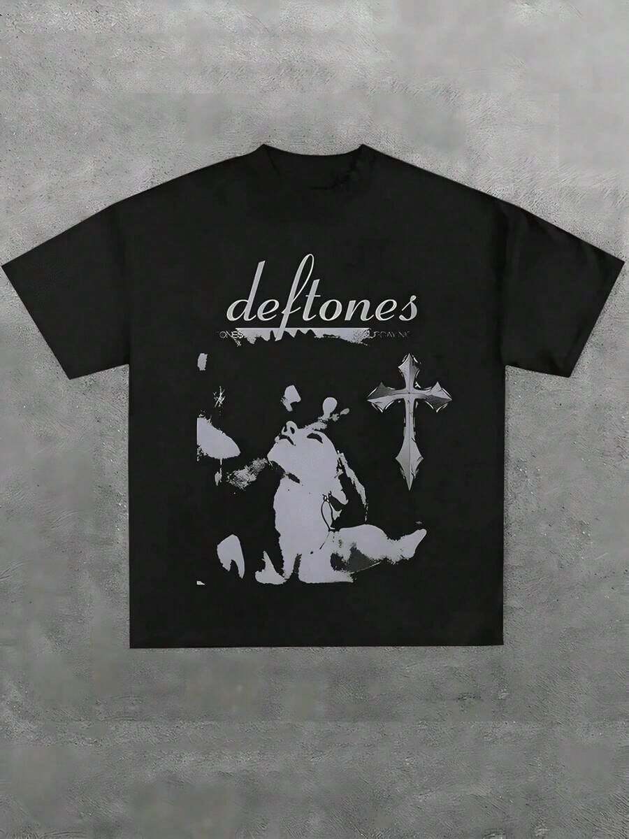 Camiseta de algodón 100% para hombre, con estampado casual, cuello redondo, manga corta, 220g, de la banda de heavy metal Deftone Sub-Tonal, para regalo, verano, unisex. - Negro 3 - Ver 1